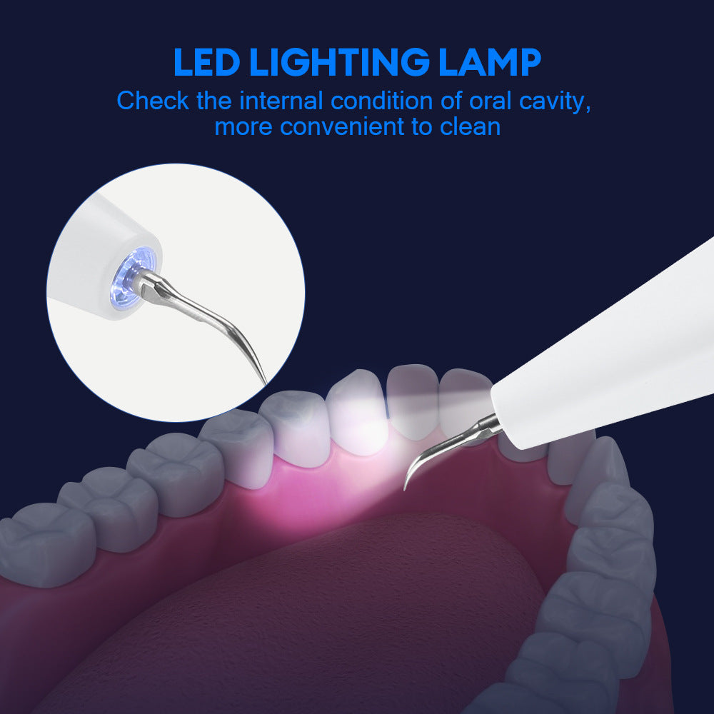 LED lighting lamp for dental use with a close-up inset on a dark background