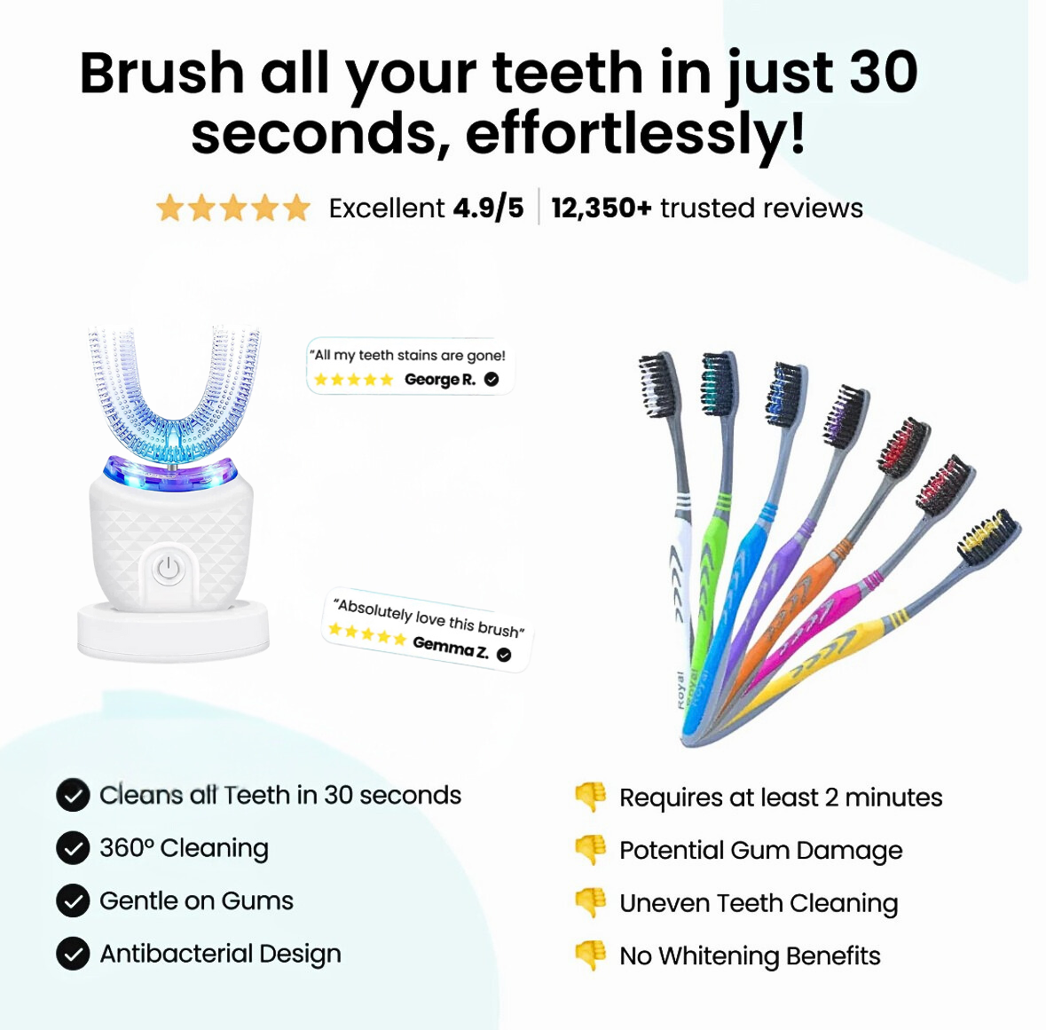 modern u shaped sonic toothbrush