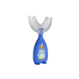 Ergonomic U-shaped toothbrush for kids, lightweight design and soft bristles, making brushing easy and enjoyable for children