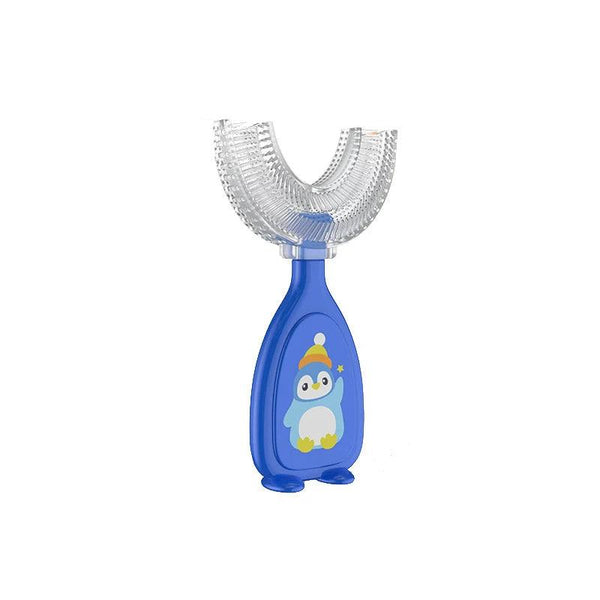 Ergonomic U-shaped toothbrush for kids, lightweight design and soft bristles, making brushing easy and enjoyable for children