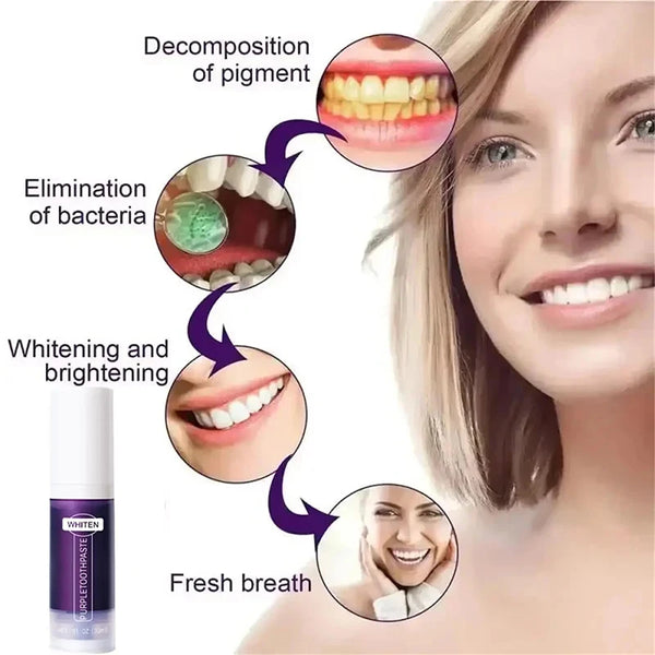 V34 Purple Teeth Whitening Toothpaste