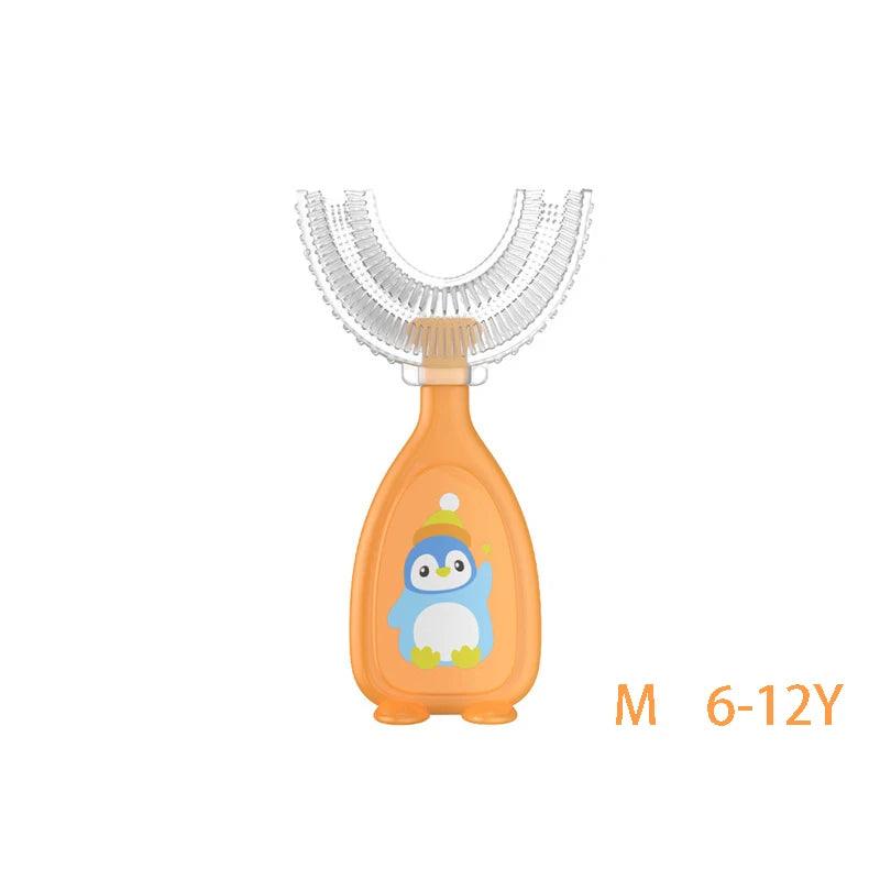Fun and effective U-shaped toothbrush for kids, soft bristles ensure thorough cleaning of teeth and gums with ease