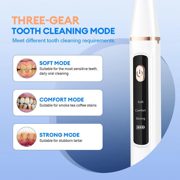 Ultrasonic plaque remover with advanced technology, providing an easy-to-use solution for professional-level teeth cleaning at home.
