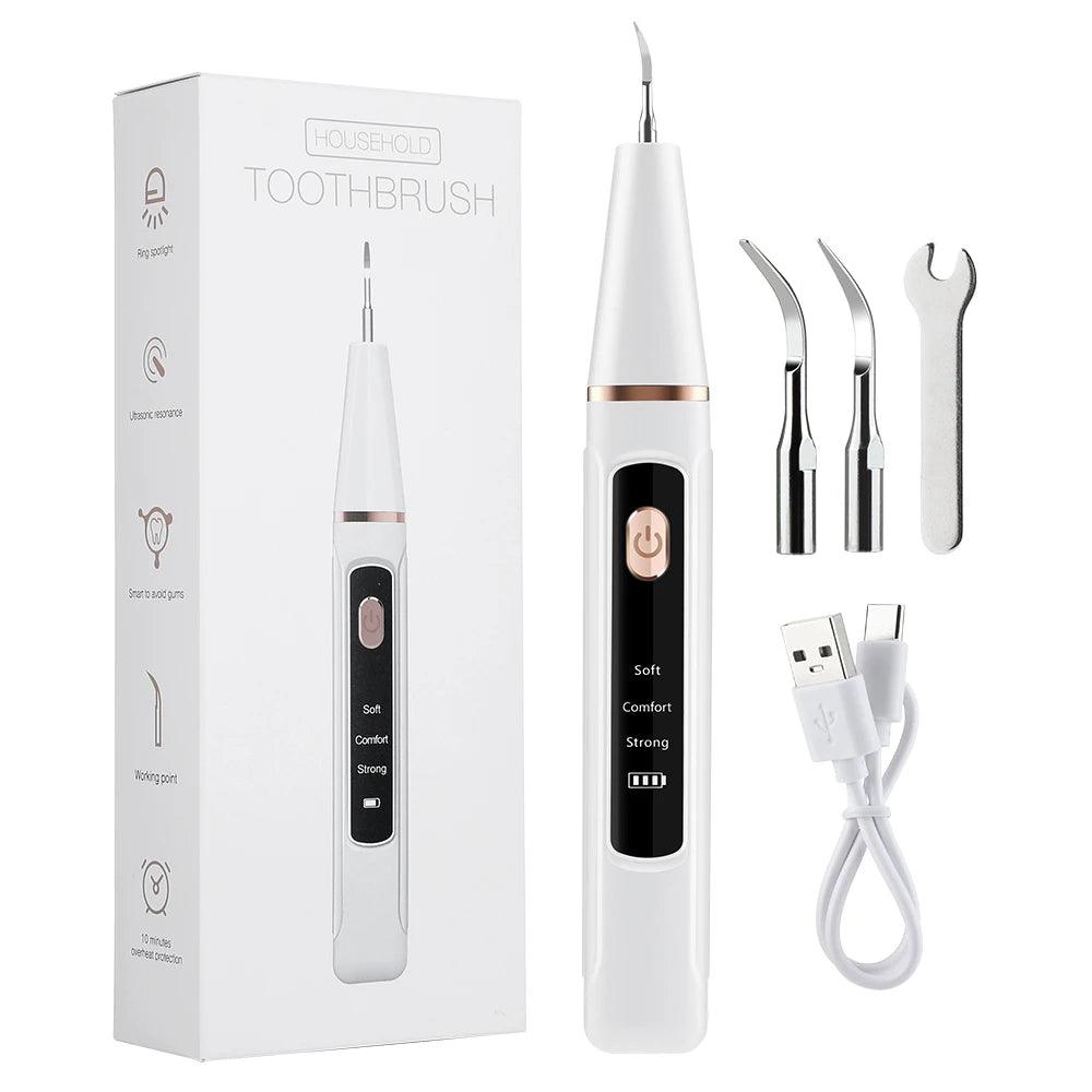 Ultrasonic tooth cleaner for efficient tartar, plaque, and stain removal, improving oral hygiene and brightening your smile.