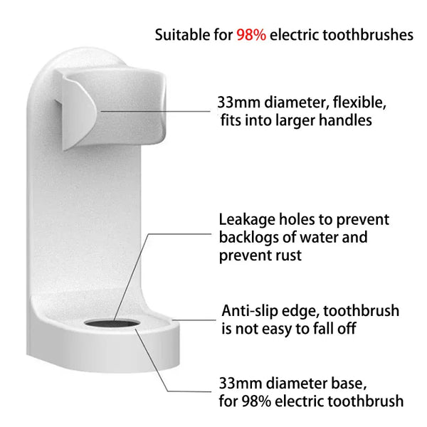 Prime Oral Care Wall-Mounted Electric Toothbrush Holder